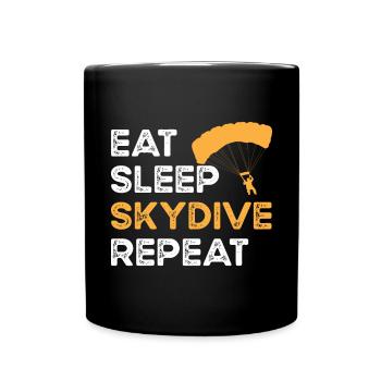Mangez Sleep Skydive répéter. Parachutisme et - Mug uni - noir - Devant