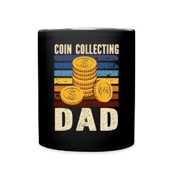 Münzsammler Vater Münzsammler Numismatiker - Tasse einfarbig - Schwarz - Vorne
