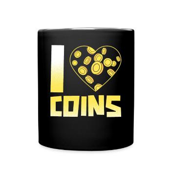 Ich liebe Münzsammler Numismatiker Münzsammler - Tasse einfarbig - Schwarz - Vorne
