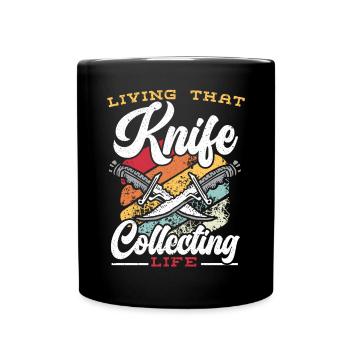 Living That Knife Collecting Life Knife Collector - Tasse einfarbig - Schwarz - Vorne