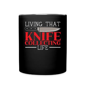 Vivre ce couteau collectionneur de couteaux de vie - Mug uni - noir - Devant