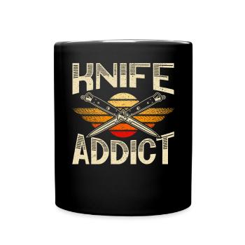 Messer süchtig Messer sammeln Messer Sammler - Tasse einfarbig - Schwarz - Vorne