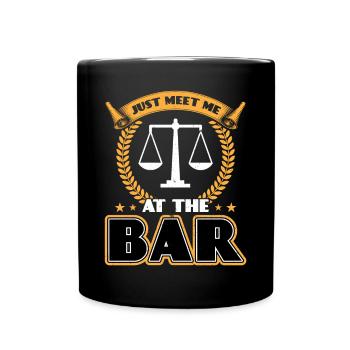Treffen Sie Mich Einfach In Der Bar - Jurastudent - Tasse einfarbig - Schwarz - Vorne
