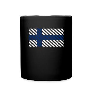 Finland flag - Full Colour Mug - black - Front