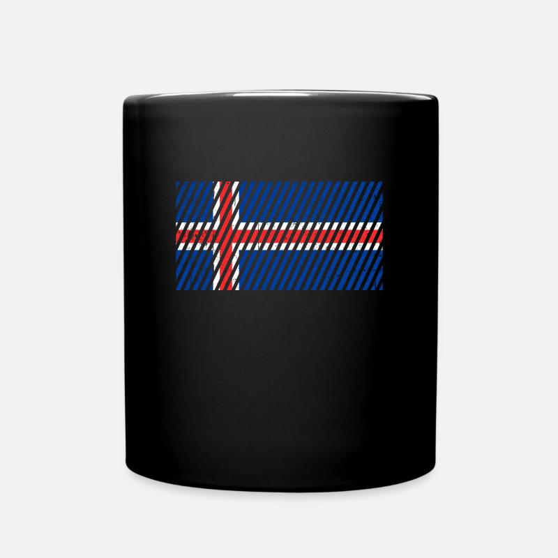 Island Flagge - Tasse einfarbig - Schwarz