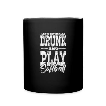 Softball - Tasse einfarbig - Schwarz - Vorne