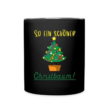 Christbaumloben Christbaum Weihnachten - Tasse einfarbig - Schwarz - Vorne