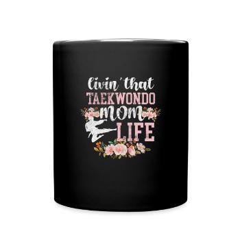 Taekwondo Mutter - Tasse einfarbig - Schwarz - Vorne