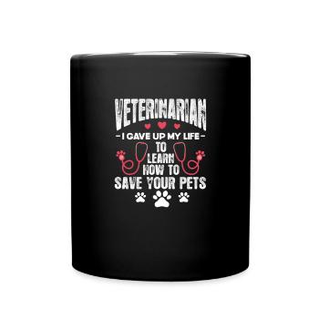 Tierarzt - Tasse einfarbig - Schwarz - Vorne