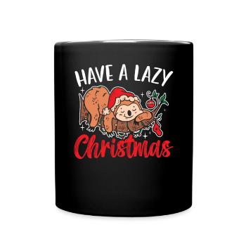 Have A Lazy Christmas Day Xmas Happy Holiday Sloth - Full Colour Mug - black - Front