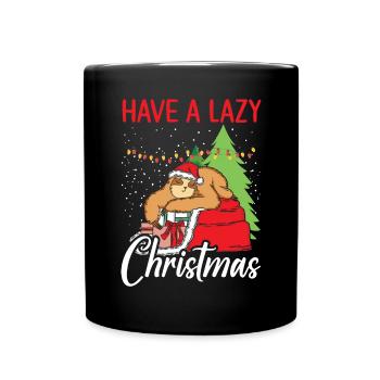 Have A Lazy Christmas Day Xmas Happy Holiday Sloth - Full Colour Mug - black - Front