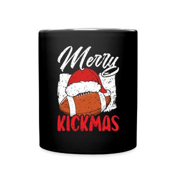 Merry Kickmas Sport Lover Merry Xmas Christmas Day - Full Colour Mug - black - Front