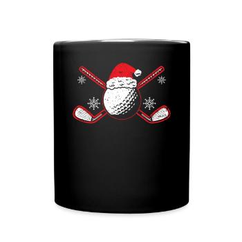 Golf Player Sport Golfer Merry Xmas Christmas Day - Full Colour Mug - black - Front