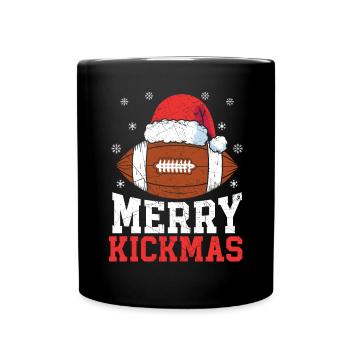 Merry Kickmas Sport Lover Merry Xmas Christmas Day - Full Colour Mug - black - Front