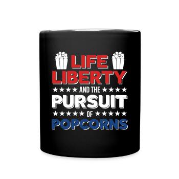 J’adore le pop-corn et le cinéma - Mug uni - noir - Devant