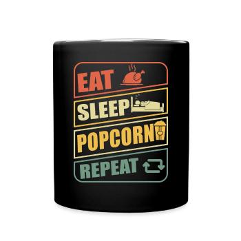 J’adore le maïs soufflé et les soirées cinéma - Mug uni - noir - Devant