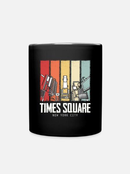 New York Souvenir Times Square NY Walking Tour Tour - Full Colour Mug - black