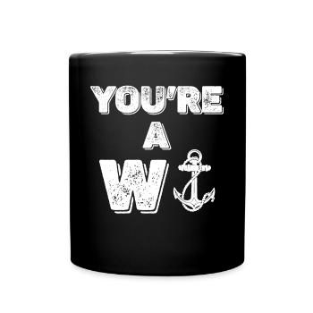 Anker Wasser Meer Nautischer Spruch Kapitän - Tasse einfarbig - Schwarz - Vorne