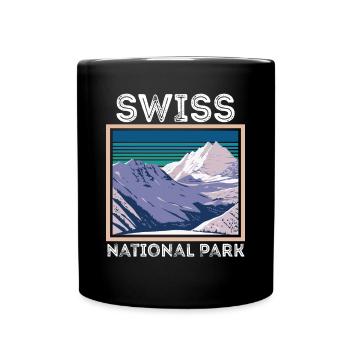 Nationalpark Souvenir Schweizer Alpen Schweiz Berg - Tasse einfarbig - Schwarz - Vorne