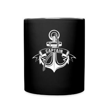 Captain My Anchor mit Seil Nautical Sailor Souveni - Tasse einfarbig - Schwarz - Vorne