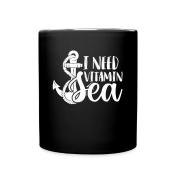 Vitamin Sea mit Anchor Souvenir Nautical Sailor Ca - Tasse einfarbig - Schwarz - Vorne