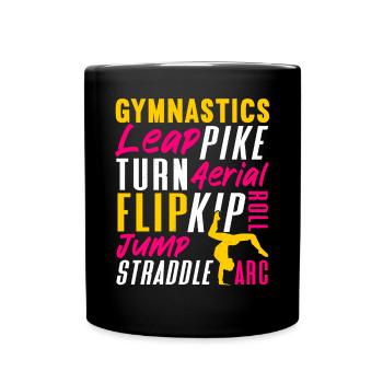 Akrobat Turner Gymnastik Turnen Tumbling - Tasse einfarbig - Schwarz - Vorne