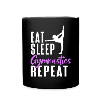Akrobat Turner Gymnastik Turnen Tumbling - Tasse einfarbig - Schwarz - Vorne