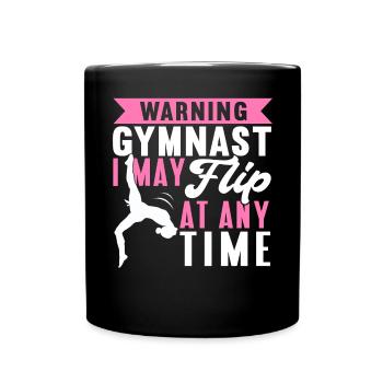 Akrobat Turner Gymnastik Turnen Tumbling - Tasse einfarbig - Schwarz - Vorne