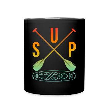 Stand Up Paddle Board - SUP Girl - Full Colour Mug - black - Front