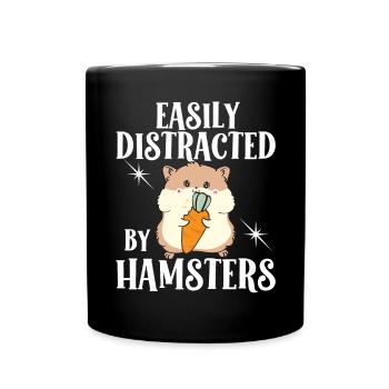 Hamster Geschenk Hamsterliebhaber - Tasse einfarbig - Schwarz - Vorne