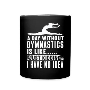 Akrobat Turner Gymnastik Turnen Tumbling - Tasse einfarbig - Schwarz - Vorne