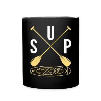 SUP Stand Up Paddle Board - SUP Board SUP Girl - Full Colour Mug - black - Front