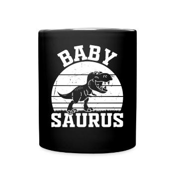 Baby Saurus Newborn Baby Dino Babysaurus Baby Dino - Full Colour Mug - black - Front
