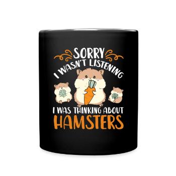 Hamster Geschenk Hamsterliebhaber - Tasse einfarbig - Schwarz - Vorne