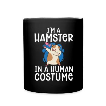 Hamster Geschenk Hamsterliebhaber - Tasse einfarbig - Schwarz - Vorne
