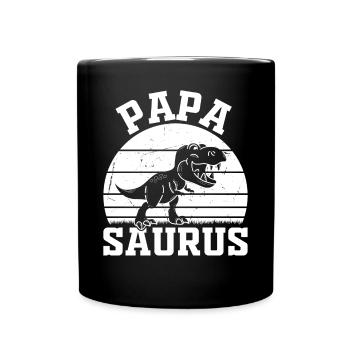 Papa Saurus Papa Dinosaure - Papasaurus - Mug uni - noir - Devant