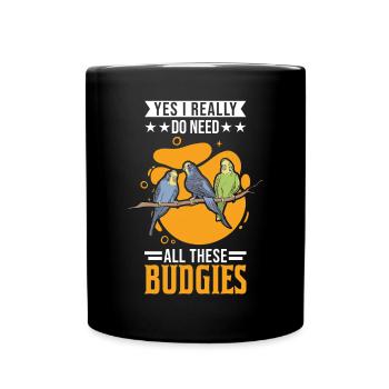 Budgerigar Gift Welli cockatiel - Full Colour Mug - black - Front