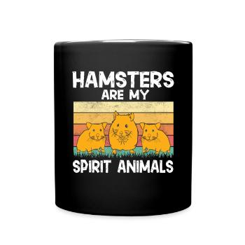 Hamster Geschenk Hamsterliebhaber - Tasse einfarbig - Schwarz - Vorne