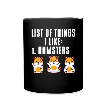 Hamster Geschenk Hamsterliebhaber - Tasse einfarbig - Schwarz - Vorne