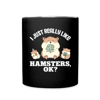 Hamster Geschenk Hamsterliebhaber - Tasse einfarbig - Schwarz - Vorne