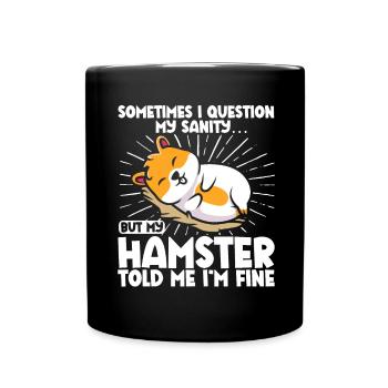 Hamster Geschenk Hamsterliebhaber - Tasse einfarbig - Schwarz - Vorne
