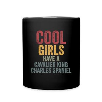 Les filles cool ont un épagneul cavalier king charles - Mug uni - noir - Devant