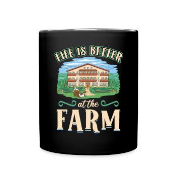 Life is better on the farm - Full Colour Mug - black - Front