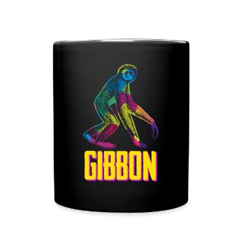 Gibbon Affe - Tasse einfarbig - Schwarz - Vorne