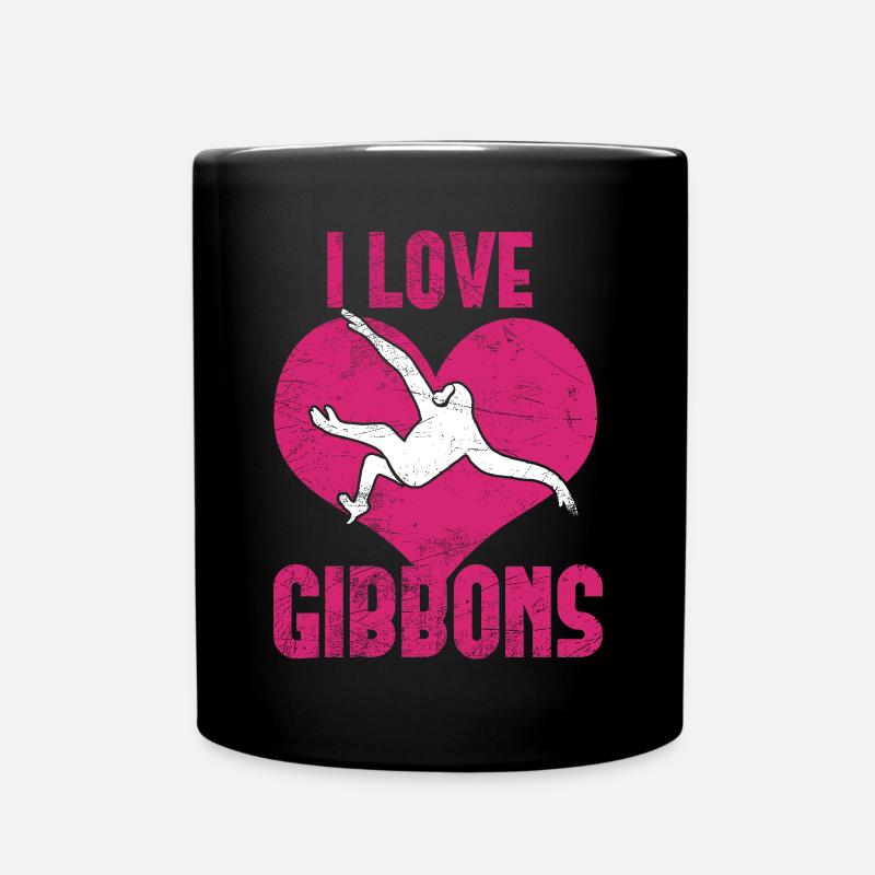 Ich liebe Gibbons - Tasse einfarbig - Schwarz