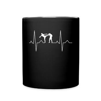 Kickboxen Thai Boxen Herschlag MMA EKG - Tasse einfarbig - Schwarz - Vorne