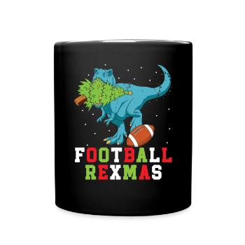 Football Rexmas Football Player Xmas Christmas Day - Full Colour Mug - black - Front