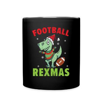 Football Rexmas Football Player Xmas Christmas Day - Full Colour Mug - black - Front