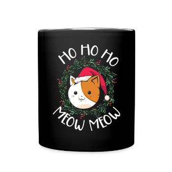 Cat Whisperer Christmas Day Cat Lover Kitty Meow - Full Colour Mug - black - Front
