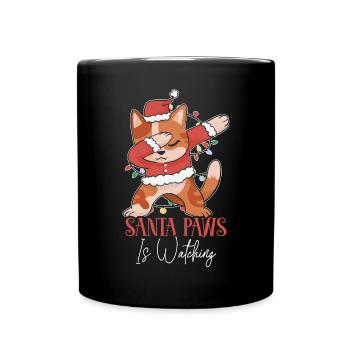 Cat Whisperer Christmas Day Cat Lover Kitty Meow - Full Colour Mug - black - Front
